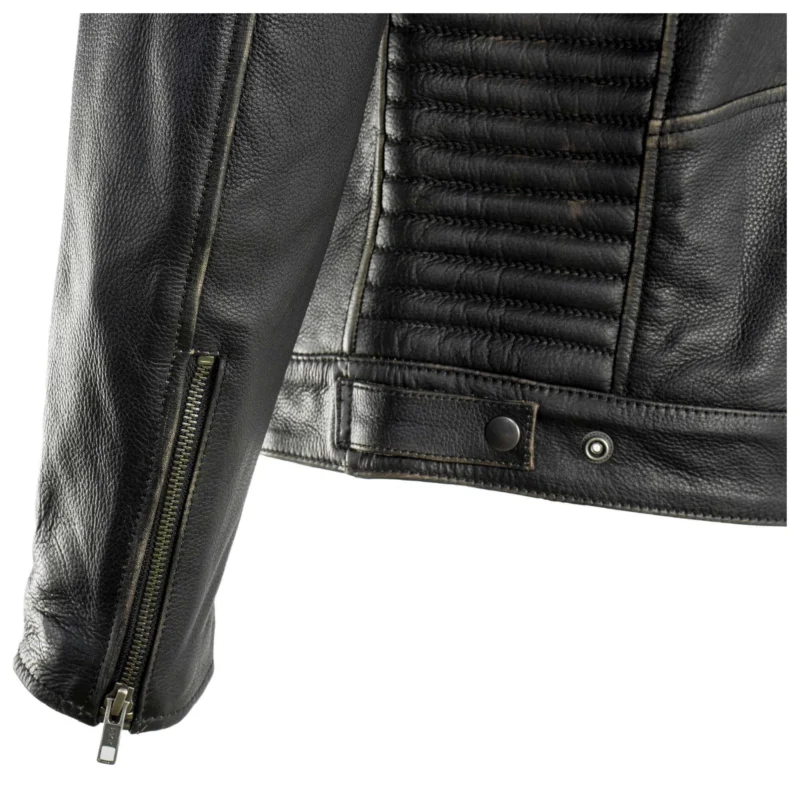 Classic Motorcycle Leather Jacket For Men – Black