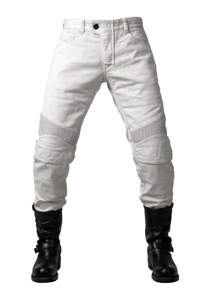 Motorcycle Jeans MK-6 Men Biker Kevlar Jeans - Creme