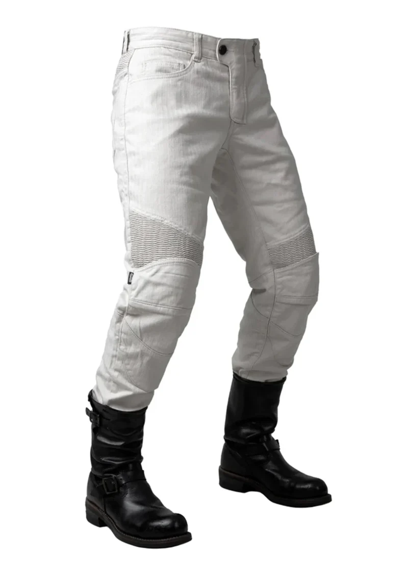 Motorcycle Jeans MK-6 Men Biker Kevlar Jeans - Creme