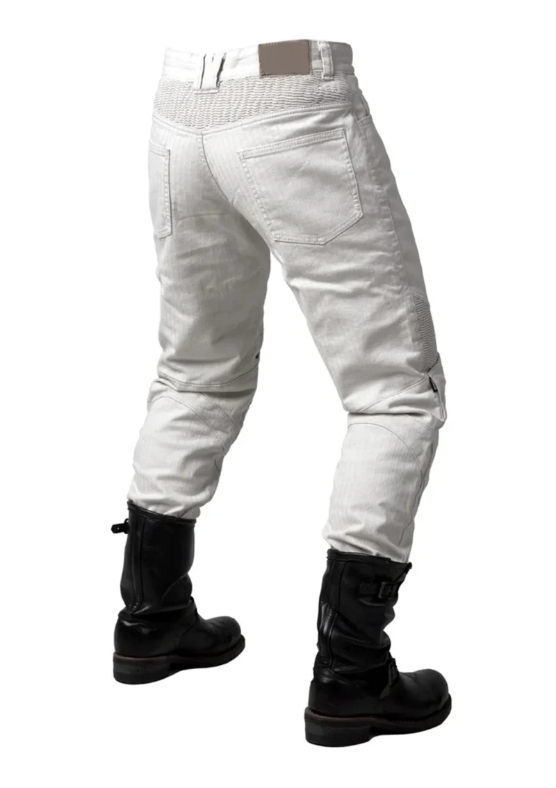 Motorcycle Jeans MK-6 Men Biker Kevlar Jeans - Creme