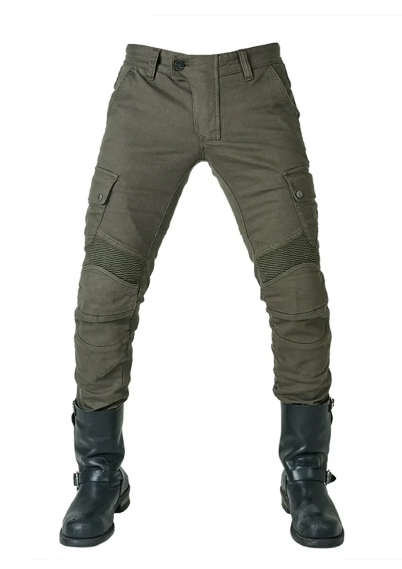 Motorcycle Jeans MK-6 Men Biker Kevlar Jeans - Olive