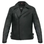 Cafe Racer Leather Jacket Ohio Biker Jacket – Black