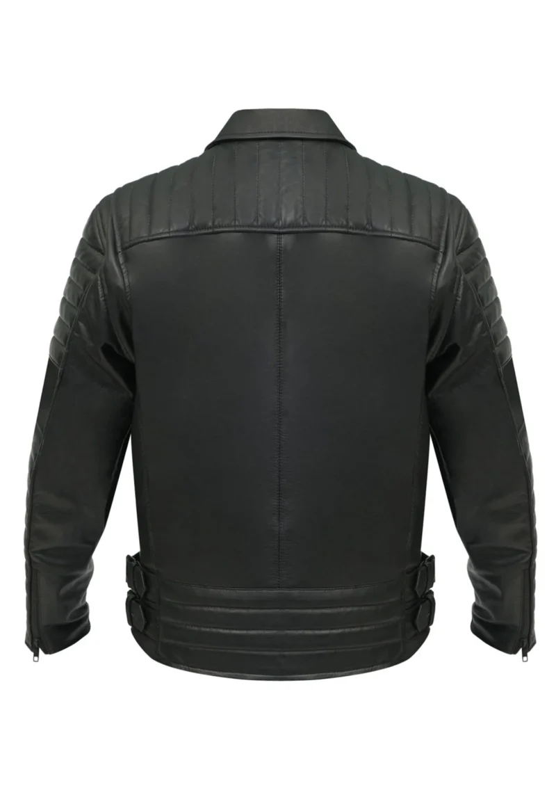 Cafe Racer Leather Jacket Ohio Biker Jacket – Black