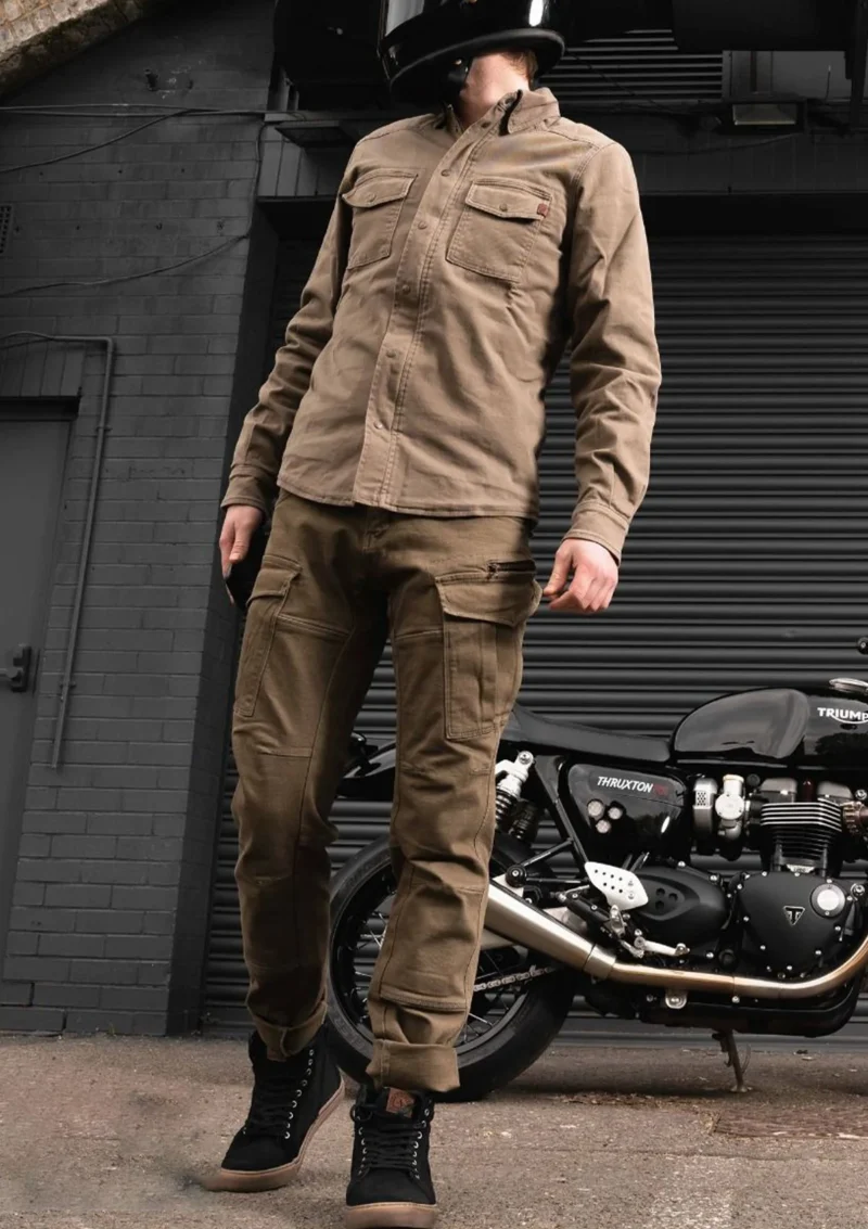 Biker Cargo Pants MK-7 Defender Riding Jeans - Olive