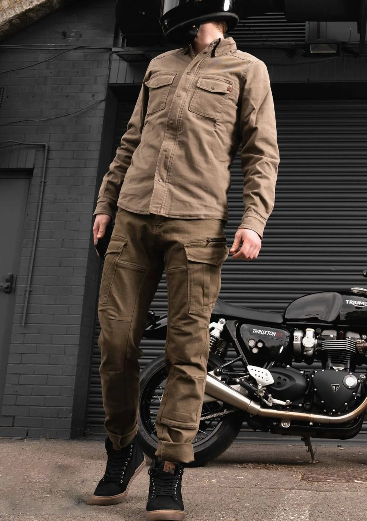 Biker Cargo Pants MK-7 Defender Riding Jeans - Olive