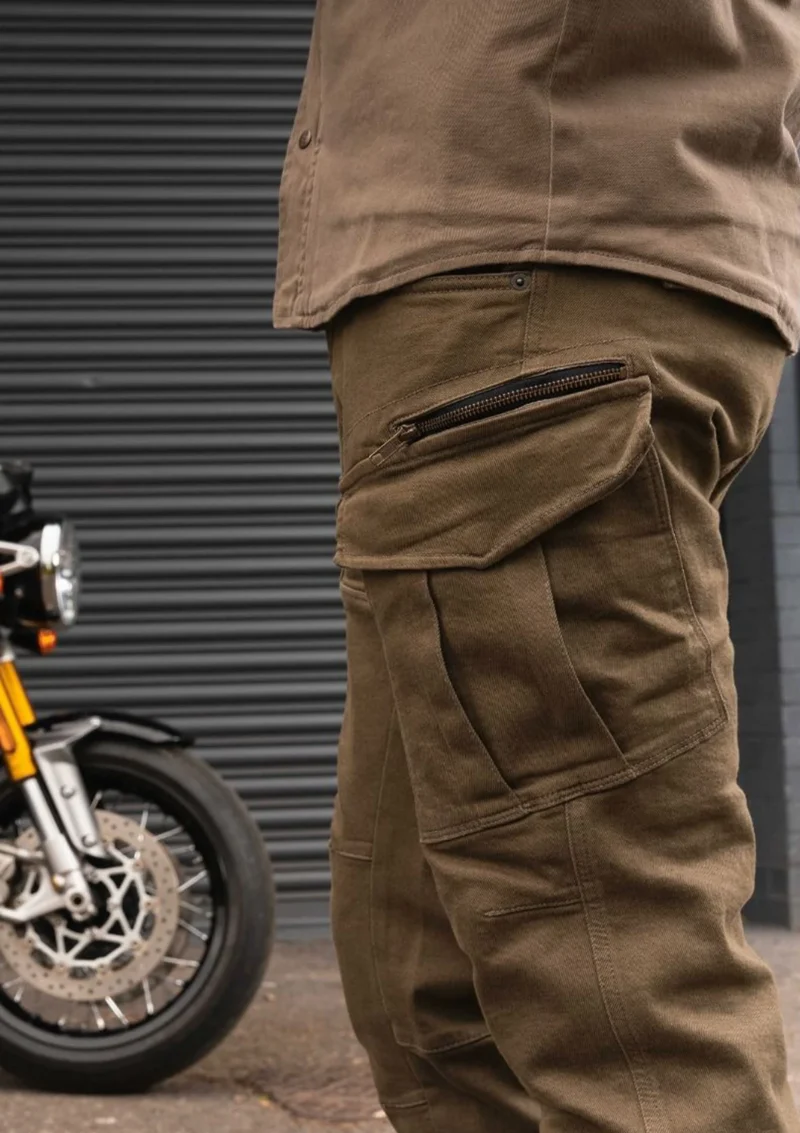 Biker Cargo Pants MK-7 Defender Riding Jeans - Olive