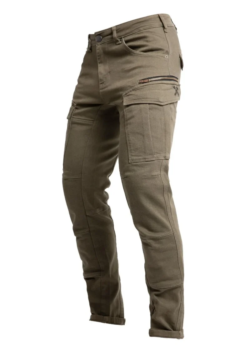 Biker Cargo Pants MK-7 Defender Riding Jeans - Olive