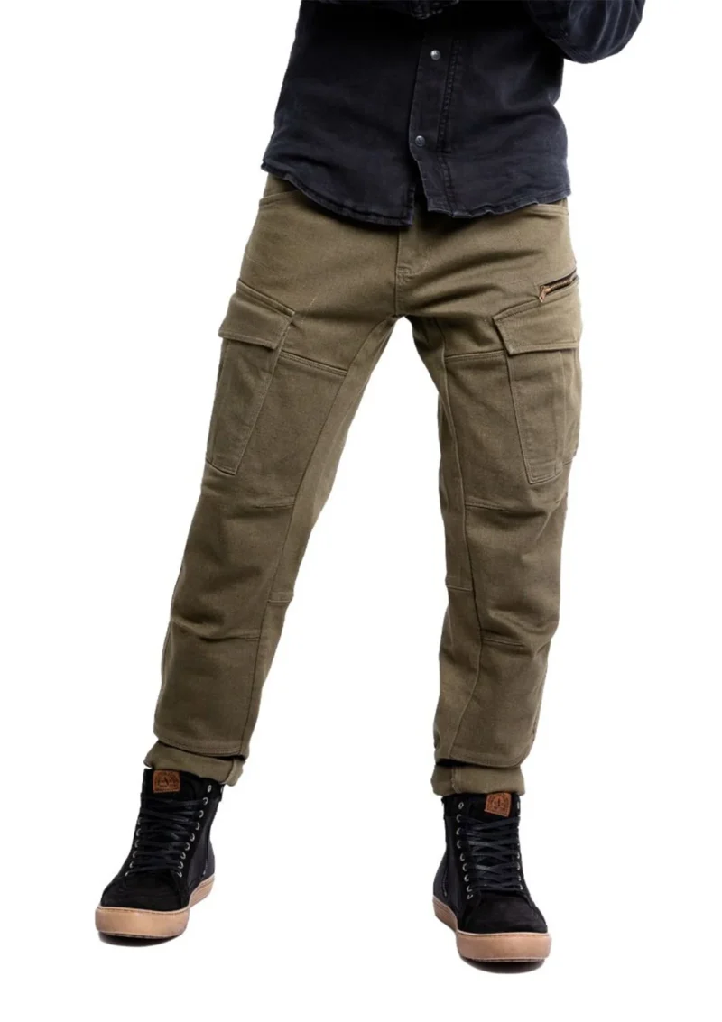 Biker Cargo Pants MK-7 Defender Riding Jeans - Olive