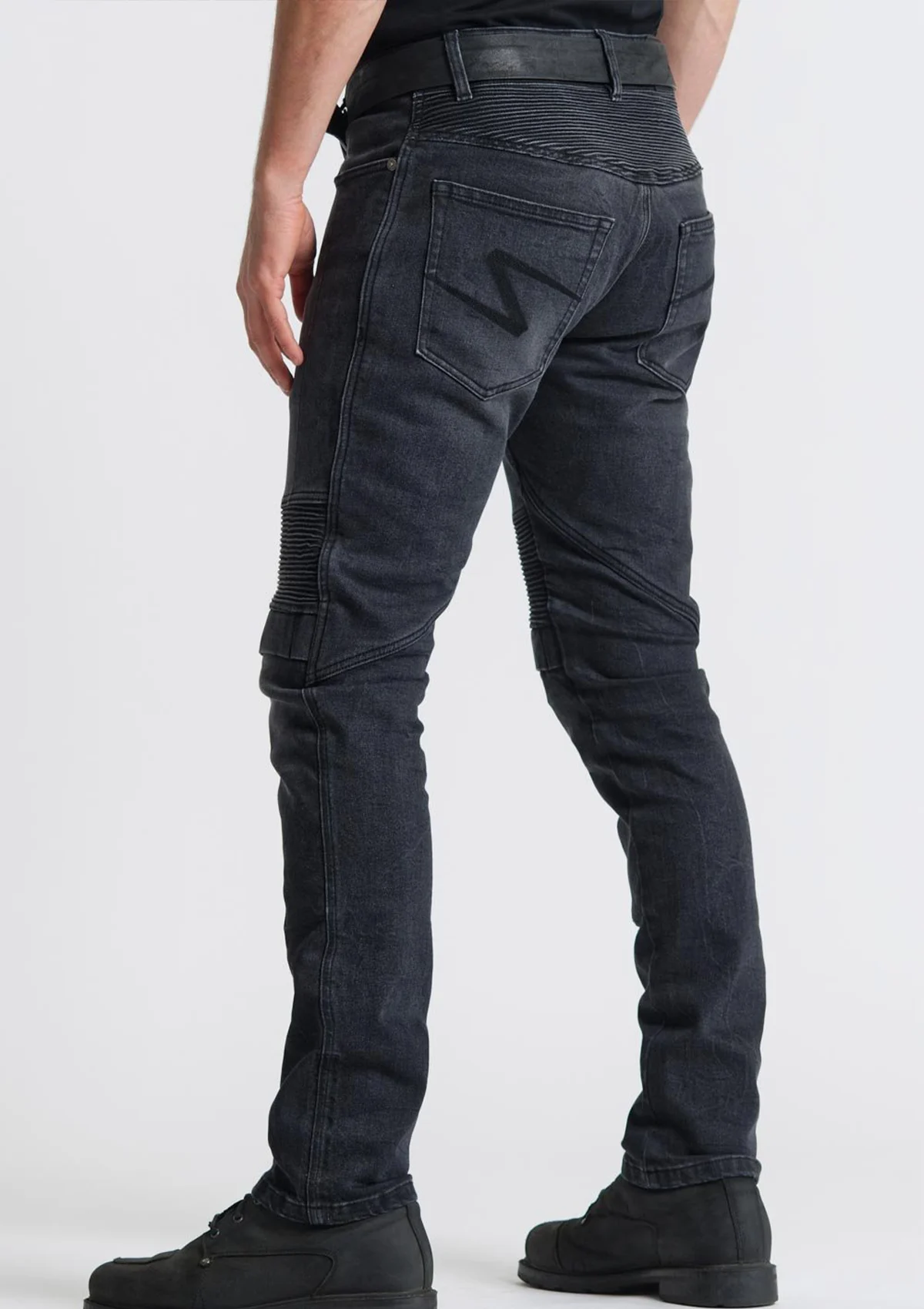 Men Kevlar Motorcycle Jeans MK-7 Slim Fit BLACK