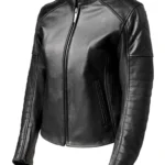 Womens Leather Jacket Maywood Ladies Biker Jacket - Black